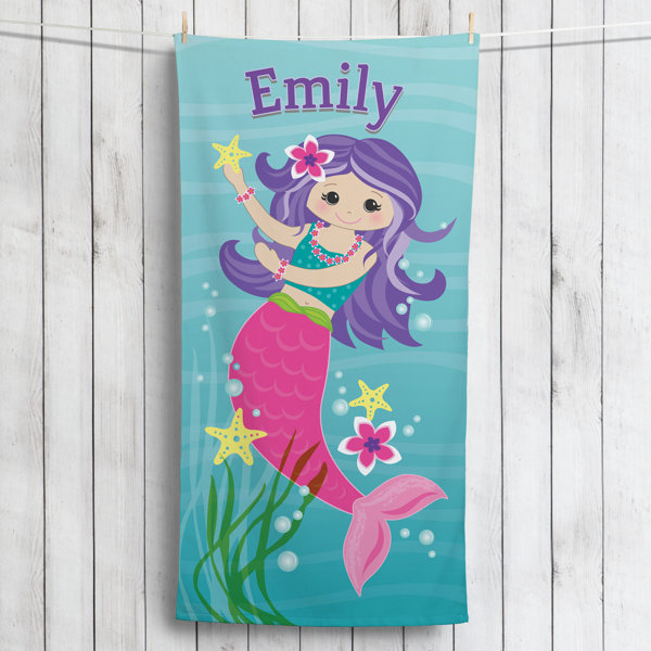 Home & Living Bathroom Personalized Mermaid Beach Towel Turquoise